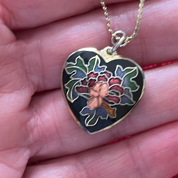 Cloisonné Necklace and Earrings Set - Picture 4 of 7